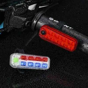 Luce di coda LED bicicletta bicicletta bicicletta USB ricaricabile luce di avvertimento posteriore 8 led - Foto 1 di 10