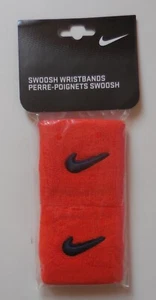 Nike Swoosh Wristbands Tennis 2 1/2" Safety Orange/College Navy One Pair - Picture 1 of 5