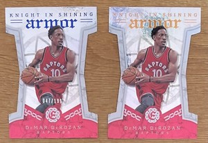 2016-17 Panini Excalibur DeMar Derozan Knight in Shining Armor Blue /199 & Base