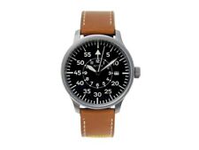 Aristo Pilot's Watch 3H80 with Date and Water Resistant 5atm Leather Band Quartz Watch