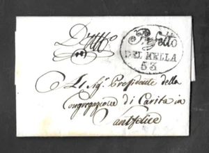 ITALIEN 1810 VORMARKENHÜLLE MELLA-CARITA. AUSGEFALLENES PREFETTO DEL MELLA 53' GÜTESIEGEL. - Bild 1 von 3
