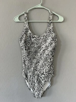 ¡Nuevo! Traje de baño Calvin Klein blanco serpiente talla de una pieza mediana almohadillas extraíbles sujetador Foto 1 de 4