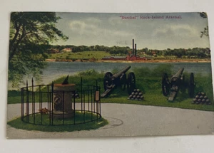 Vintage Postcard c1911~ Rock Island Arsenal Sundial & Cannons ~ Illinois IL - Picture 1 of 2