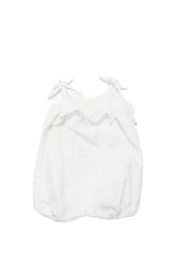Blusa bordada de punto fino sin mangas blanca de Zara para niñas 3-6 meses Foto 1 de 4