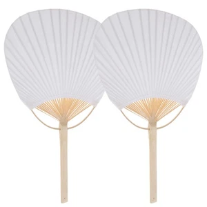 Ventilador de papel en blanco 2 piezas Miss Child hágalo usted mismo pintura mano blanco ventiladores plegables de mano - Imagen 1 de 12