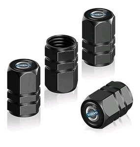 Tyre Valve Dust Caps Car Bike Motorcycle Alloy x 4 Volvo - Picture 1 of 3