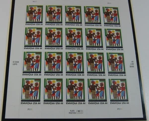 USPS 2009 Stamp Pane of 20 Holiday Stamps Celebrating Kwanzaa. (44 Cent) - Picture 1 of 1