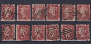 Estampillas rojas de 12 GB QV 1D centavo en una tarjeta de stock - usadas - Imagen 1 de 1