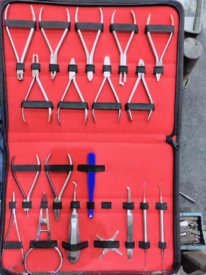 Dental Orthodontics Pliers Set 18pcs Orthodontic Forceps Distal End Cutter Plier - Image 1 of 1