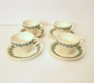 Juegos de cuatro tazas y platillos Wedgewood Celadon Queen's Ware - Imagen 1 de 6