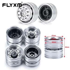 FLYXM 2/4PCS CNC Front/ Rear Wheel Rims Hubs for 1:14 Tamiya RC Tractor Truck - Picture 1 of 14