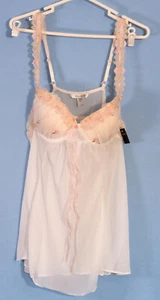Delicates Lingerie Lace Nightgown Size 2XL Babydoll Sexy Nightie Set Ivory - Picture 1 of 8
