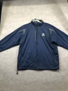 Antigua Navy Blue Notre Dame Zip Up Jacket Size XL - Picture 1 of 6