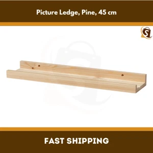 IKEA Floating Wall Shelf Ledge Pine 45cm – Picture Display Books Frames Photos - Picture 1 of 4