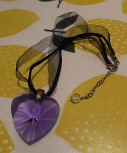 Beadazzle Handmade Purple Heart Necklace In Gauze Bag With Polishing Cloth - Picture 1 of 10