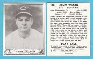 1940 Playball Reprint # 152 Jimmy Wilson-- Cincinnati Reds Box 129 - Picture 1 of 1