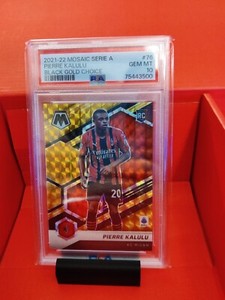 2021/22 PIERRE KALULU AC MILAN ROOKIE BLACK GOLD MOSAIC SANDWICHES 4/8 PSA10