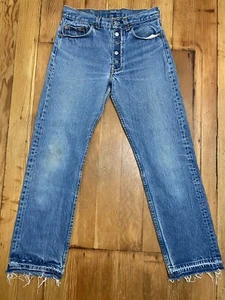 Vintage 80s Levi’s 501 Jeans Made In USA Light Wash Button Fly - Picture 1 of 11