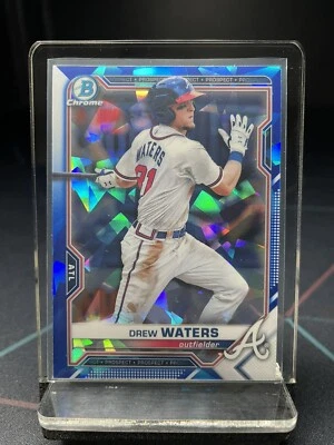 2021 Bowman Chrome Sapphire Drew Waters #BCP-81 Atlanta Braves - Image 1 of 2