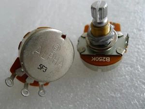 1 pieza potenciómetro giratorio de cobre Alpha tamaño completo 24 mm B250k eje dividido 8 mm - Imagen 1 de 3