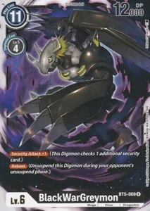 GIOCO DI CARTE BANDAI DIGIMON 2021 BLACKWARGREYMON BT5-069 R - NERO - Foto 1 di 2