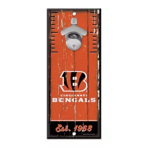 Cincinnati Bengals Distressed Bottle Opener Wall Sign 5" X 11" Hardboard - Picture 1 of 1