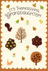 Süße HAPPY THANKSGIVING Grußkarte FÜR ENKELIN von Hallmark + Umschlag - Bild 1 von 5