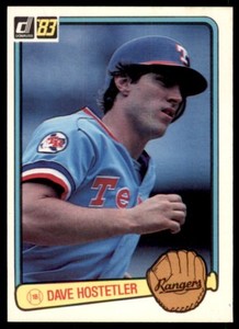 1983 Donruss. Dave Hostetler Rookie . Texas Rangers #89