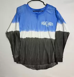 Exist Blue Tie Dye Great Lakes Unsalted Long Sleeve Tee Mens L - Picture 1 of 5