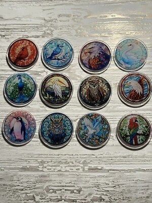 Juego de 4 imanes para pájaros - estilo vitral acrílico - hecho a mano Foto 1 de 3