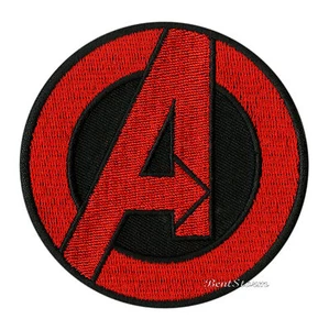 NEW Marvel Avengers Movie RED Circular Logo Embroidered IRON ON Patch Badge - Picture 1 of 1