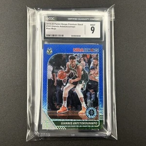 Giannis Antetokounmpo #102 2019-20 Panini Hoops Premium Blue Mojo /99 Mint 9 CGC - Bild 1 von 3
