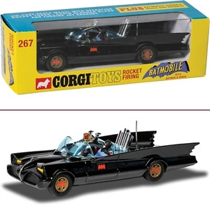Corgi RT26701 Diecast Cars-RT26701 Batmobile with Batman and Robin Car 267 NEW - Picture 1 of 9