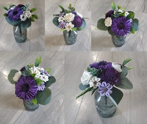 Budget Friendly Purple Wedding Centerpieces for Jars Sola Wood Flower Bouquets - Picture 1 of 8