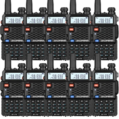 10 Pack  F8 Plus Walkie Talkie UHF/VHF Dual Band Handheld Two-Way Radios - Image 1 of 4