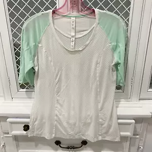 Lululemon White Short Sleeve Shirt Lightweight 12 Athletic Gym Exercise Sport - Picture 1 of 9