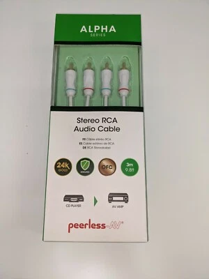 RCA Stereo Audio Cable Dual RCA Male Gold-Plated AV Cord FOR HDTV DVD VCR, 9.8' - Image 1 of 4