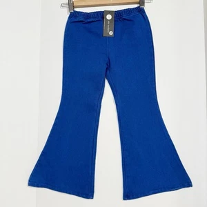New Girls Pull On Denim Flare Blue Jeans 6T Boho Bell Bottom Little Trendsetter - Picture 1 of 18