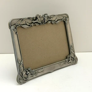 Seagull Pewter Picture Frame 4.5" x 6.5" Floral Art Nouveau Canada 1992 - Picture 1 of 5