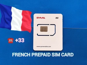 French sim card, Syma mobile, Prepaid sim karte France, France mobile number - Zdjęcie 1 z 3