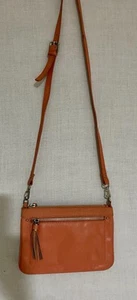 Orange Leather Crossbody Bag - Picture 1 of 4