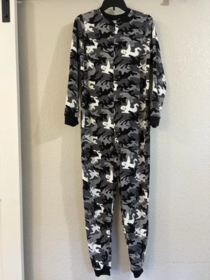 Joe Boxer Youth Fleece One Piece Pajamas XL Ghost Camo Halloween - Image 1 of 4