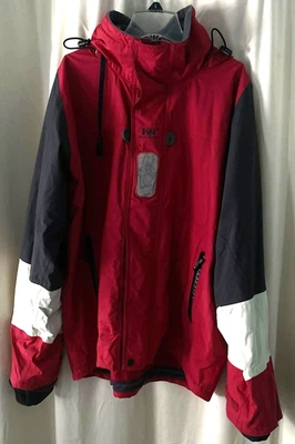 Chaqueta deportiva para hombre Helly Hansen mediana roja/blanca/negra con logotipos reflectores esquí Foto 1 de 4