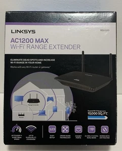 Linksys AC1200 MAX Dual Band Wi-Fi Range Extender RE6500 10.000 sq ft Abdeckung - Bild 1 von 4
