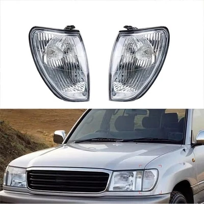 Par de luces de esquina delanteras luces de señal de giro para Toyota Land Cruiser LC100 1998-2007 Foto 1 de 4