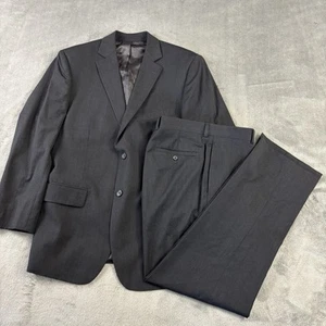 Pronto Uomo Suit Men 42R Vent Gray Button 100% Wool Flat Front Dress Pant 33x30 - Picture 1 of 24