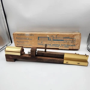 Texas Native Inertia Nutcracker Pecan Oak Wood Brass Original Box Apollo 13 Era - Picture 1 of 23