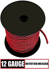 12 Gauge Speaker Cable Subwoofer Zip Power Wire Cord Cca - 100 Feet Red & Black