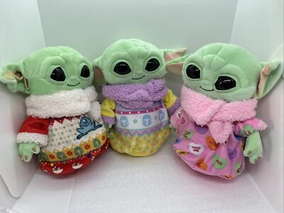 "Lote de 3 GROGU 8"" Peluche Star Wars Mandaloriano San Valentín Pascua Navidad Mattel" Foto 1 de 4