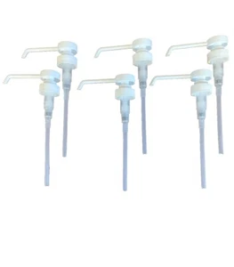 Tapas de bomba dispensadoras con collares roscados 28/400 jabón de loción de plástico blanco paquete de 6 - Imagen 1 de 9